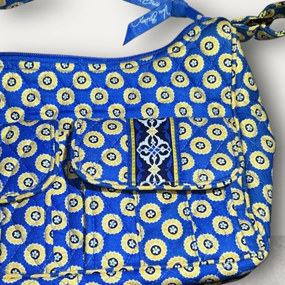 VERA BRADLEY Libby Crossbody Shoulder Handbag Purse Riviera Blue /yellow NWOT